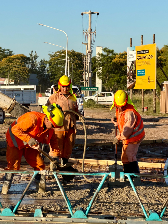 Continúa la obra de repavimentación en la rotonda distribuidora de colectoras Santo Tomé Norte