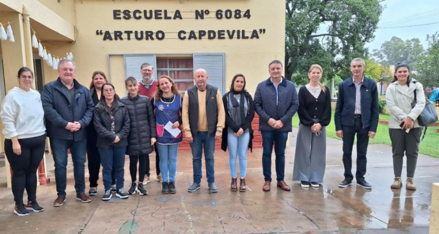 Michlig y González visitaron instituciones educativas y deportivas de Villa Trinidad, Col. Bossi y Ambrosetti