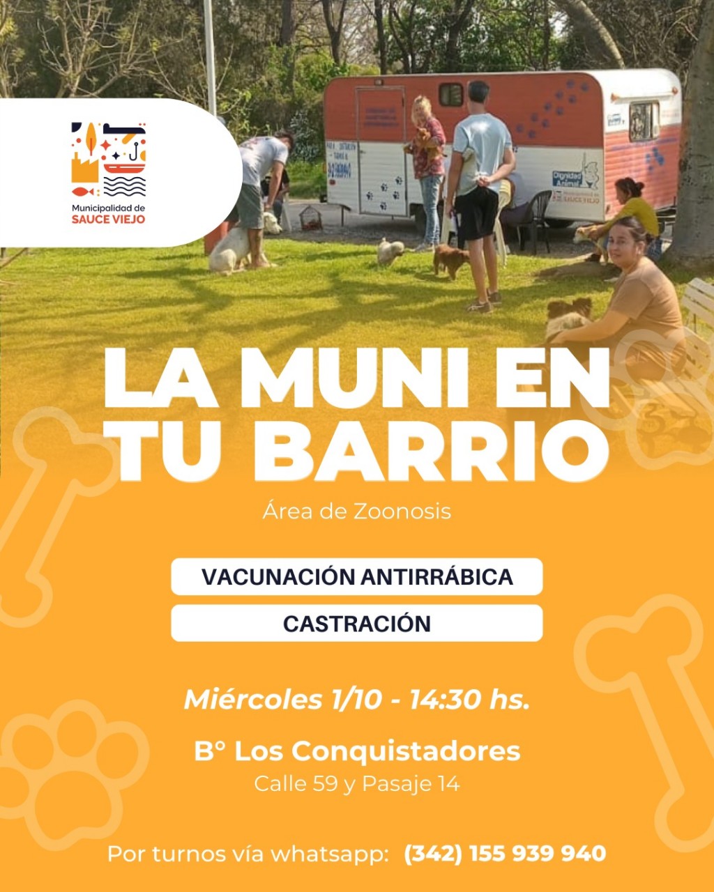 Sauce Viejo: “La Muni en tu Barrio” llega a Los Conquistadores con una nueva jornada de castraciones y vacunación