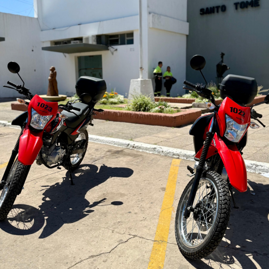 Santo Tomé: la Municipalidad incorporó nuevas motos para fortalecer el trabajo de los Inspectores de Tránsito